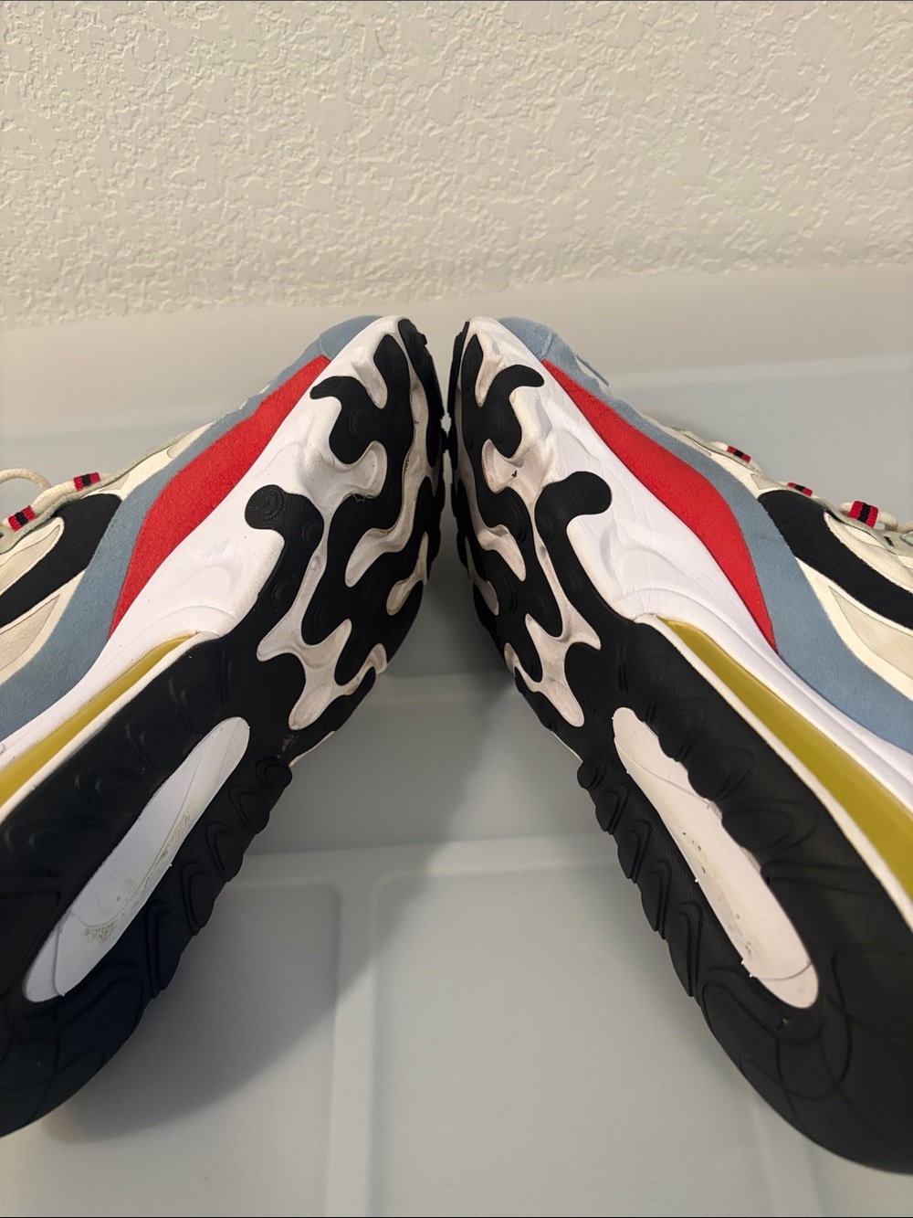 Nike Air Max 270 React Bauhaus Sneakers SZ 9.4 White Multicolor Athletic active - Picture 6 of 15